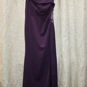 SLNY One Shoulder Purple Dress